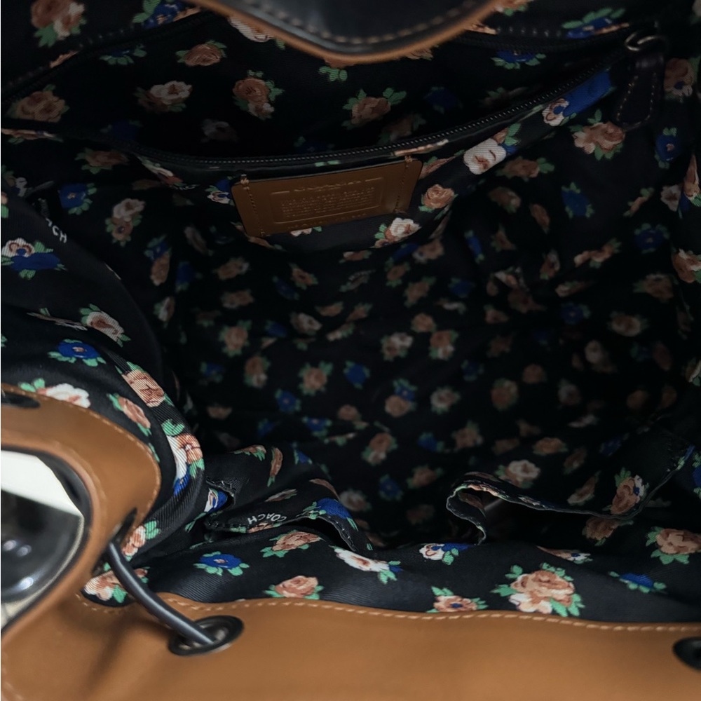 LIKE NEW RARE Women's Coach Billie Blue Leather and Denim Backpack - Picture 5 of 6